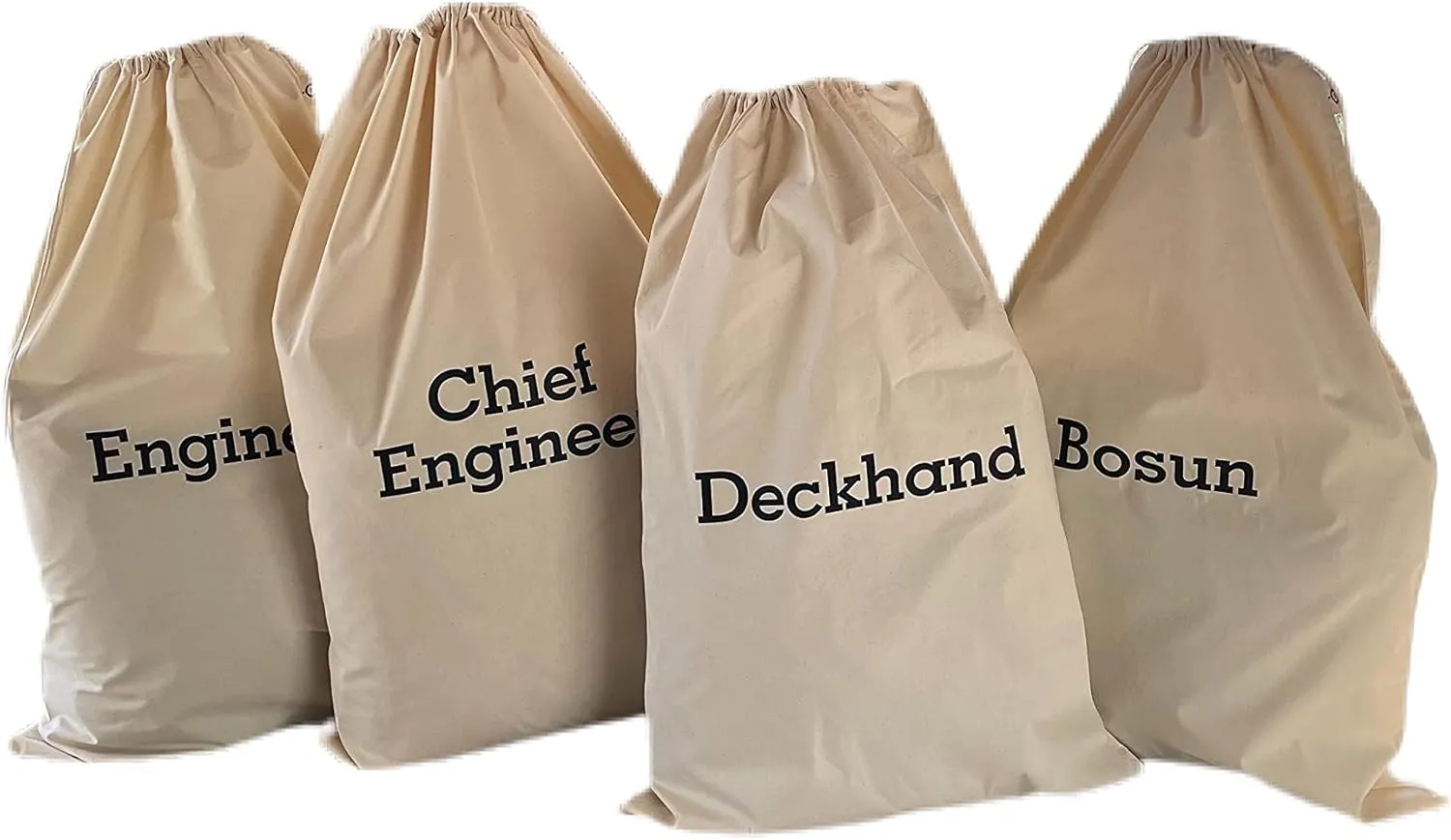 SB - CHIEF STEW - YACHT CREW COTTON LAUNDRY BAGS, YACHT POSITIONS SILK-SCREENED   YACHT POSITION LABELLED MESH LAUNDRY BAG , BIODEGRADABLE