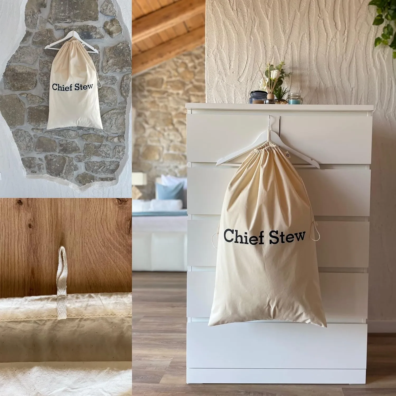 SB - CHIEF STEW - YACHT CREW COTTON LAUNDRY BAGS, YACHT POSITIONS SILK-SCREENED   YACHT POSITION LABELLED MESH LAUNDRY BAG , BIODEGRADABLE