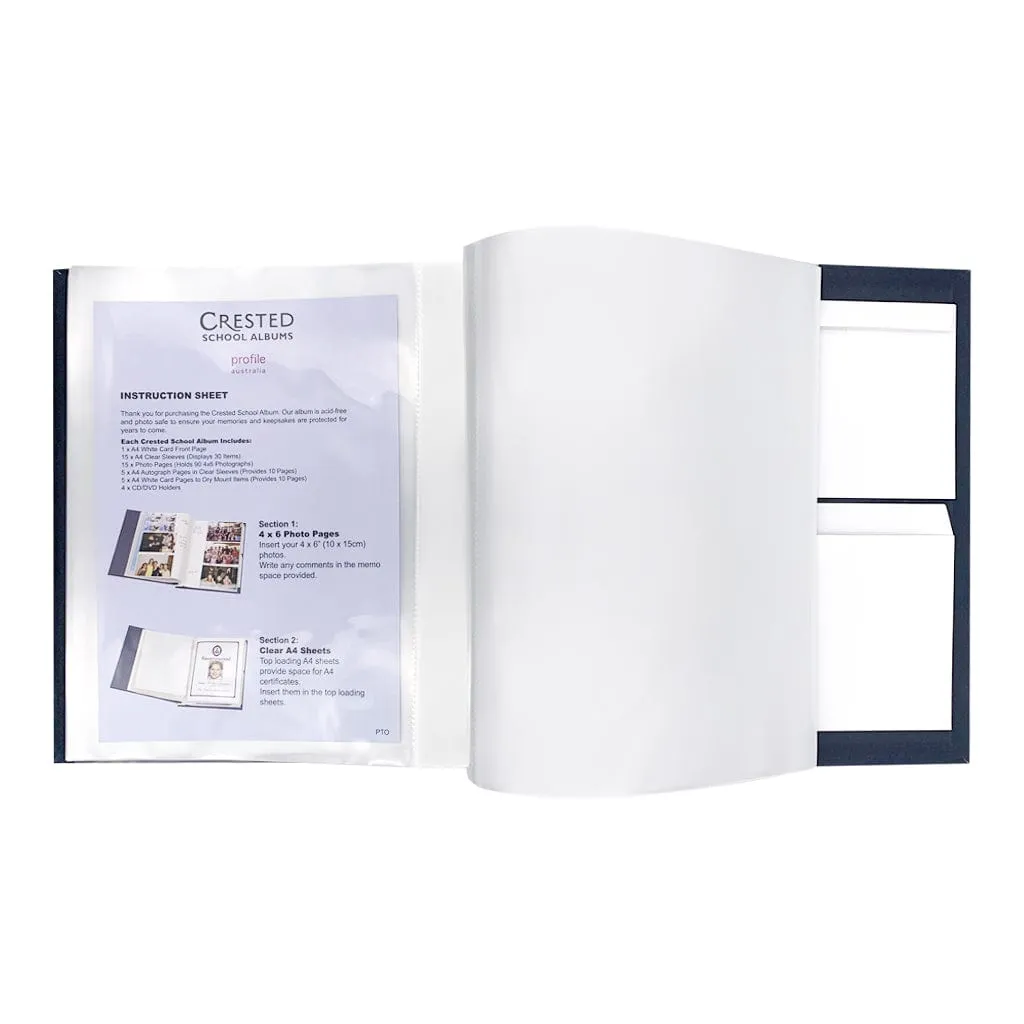 School Keepsake Photo Album Navy Blue