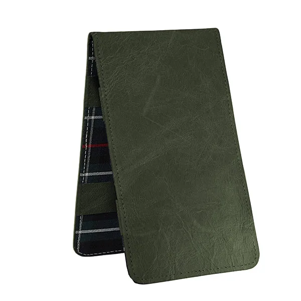 Scorecard and Yardage Book Holder, Pull-Up Leather with MacKenzie Plaid Interior