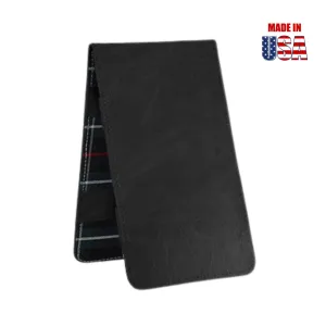 Scorecard and Yardage Book Holder, Pull-Up Leather with MacKenzie Plaid Interior