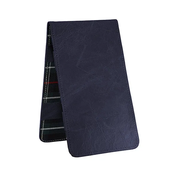 Scorecard and Yardage Book Holder, Pull-Up Leather with MacKenzie Plaid Interior