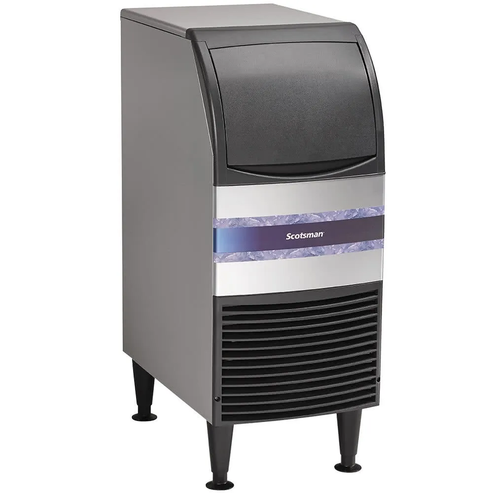 Scotman CU0715MA-1 Undercounter Self Countained Air Cooled Full Cube Ice Maker Machine for Hotel Cafe Bar Pub | 80 lbs. Ice/24hrs, 58 lbs. Bin Storage Capacity | Gravity Drain, 115v | Includes: Scoop