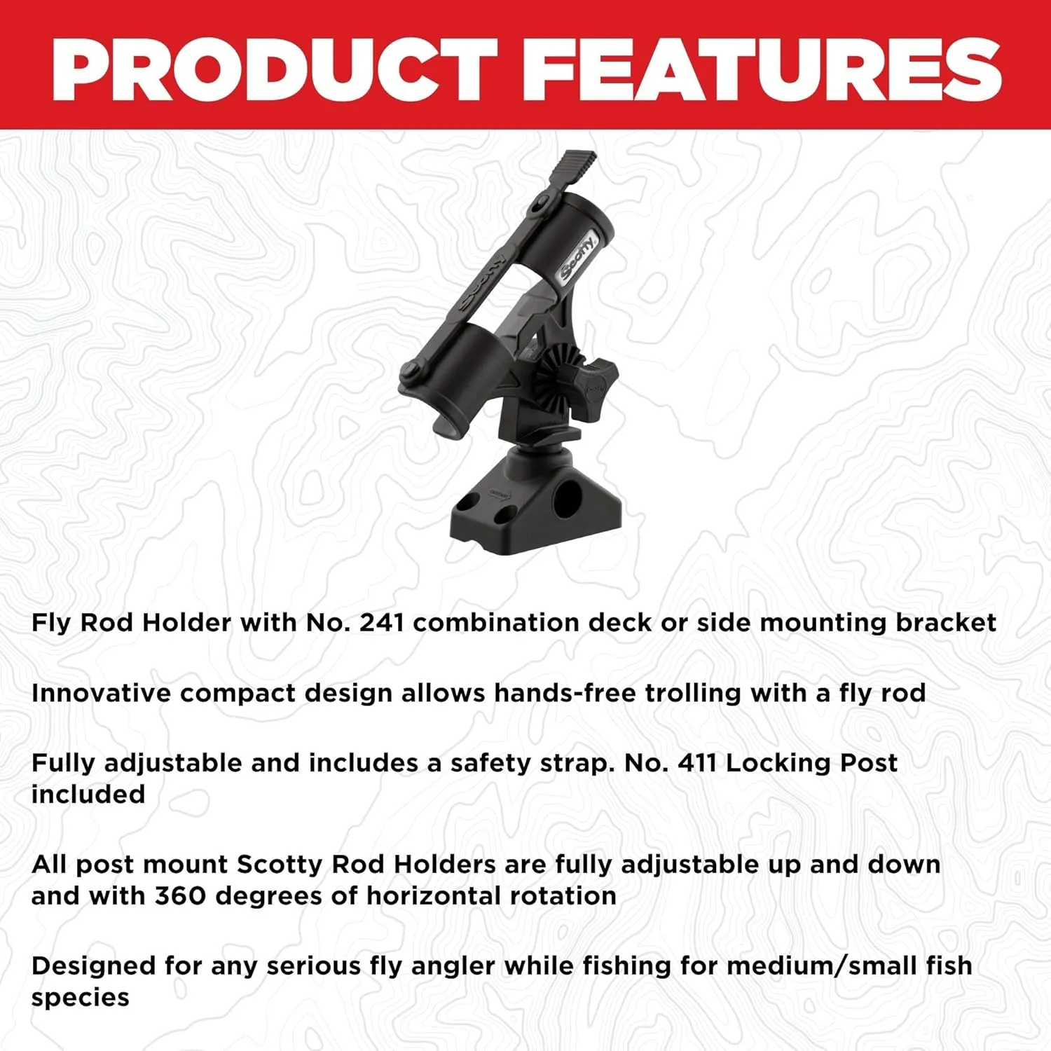 ScottyScotty, Rod Holder, Fly with Number 244 Flush Mount