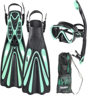 Sea Elite Starter Mask, Fin, and Snorkel Package Single Lens