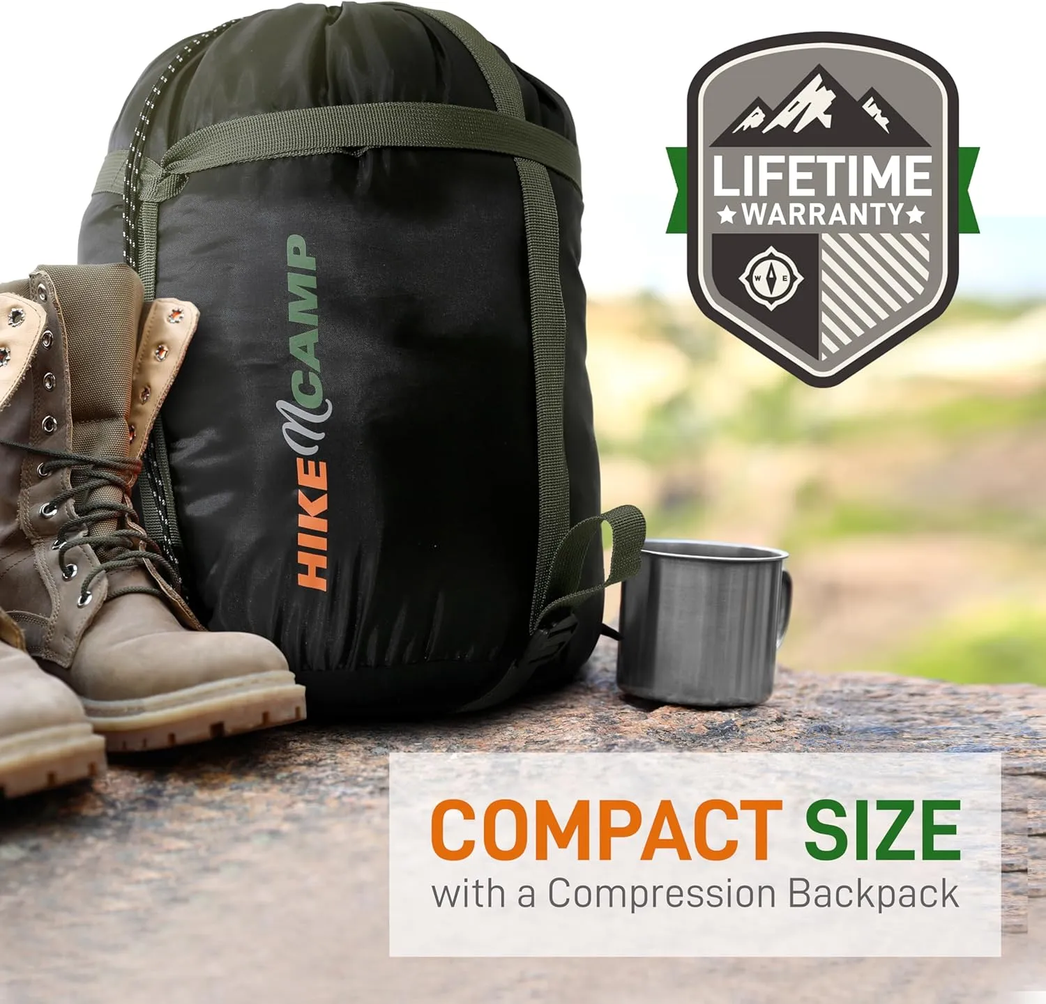 SereneLife Double Sleeping Bag with Pillows, Waterproof & Detachable for 2 Single Bags, Lightweight & Warm, Perfect for Camping, Hiking, Backpacking, and Cold Weather, Suitable for Temperatures 5-10°F