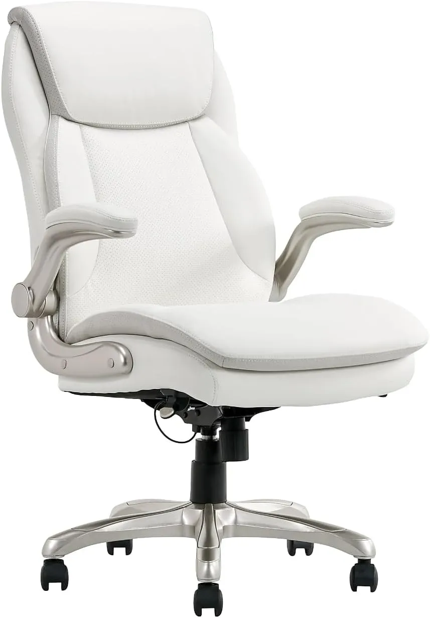 Serta Smart Layers Brinkley Ergonomic Bonded Leather High-Back Executive Chair, (White)