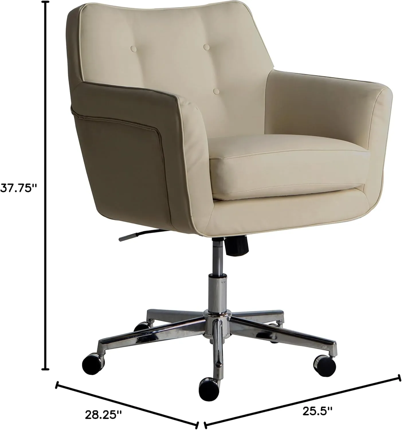 Serta Style Ashland Home Office Chair, Sweet Cream Bonded Leather