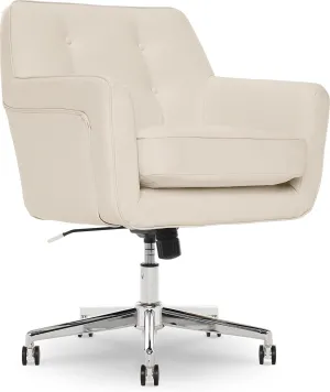 Serta Style Ashland Home Office Chair, Sweet Cream Bonded Leather