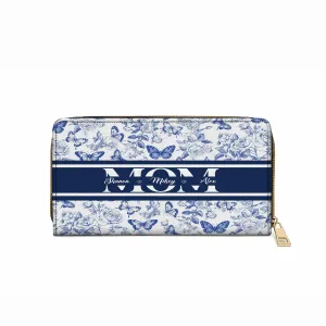 Shineful Leather Clutch Purse With Wristlet Strap Handle Elegant Mom Butterfly