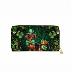 Shineful Leather Clutch Purse With Wristlet Strap Handle Lucky Doxie