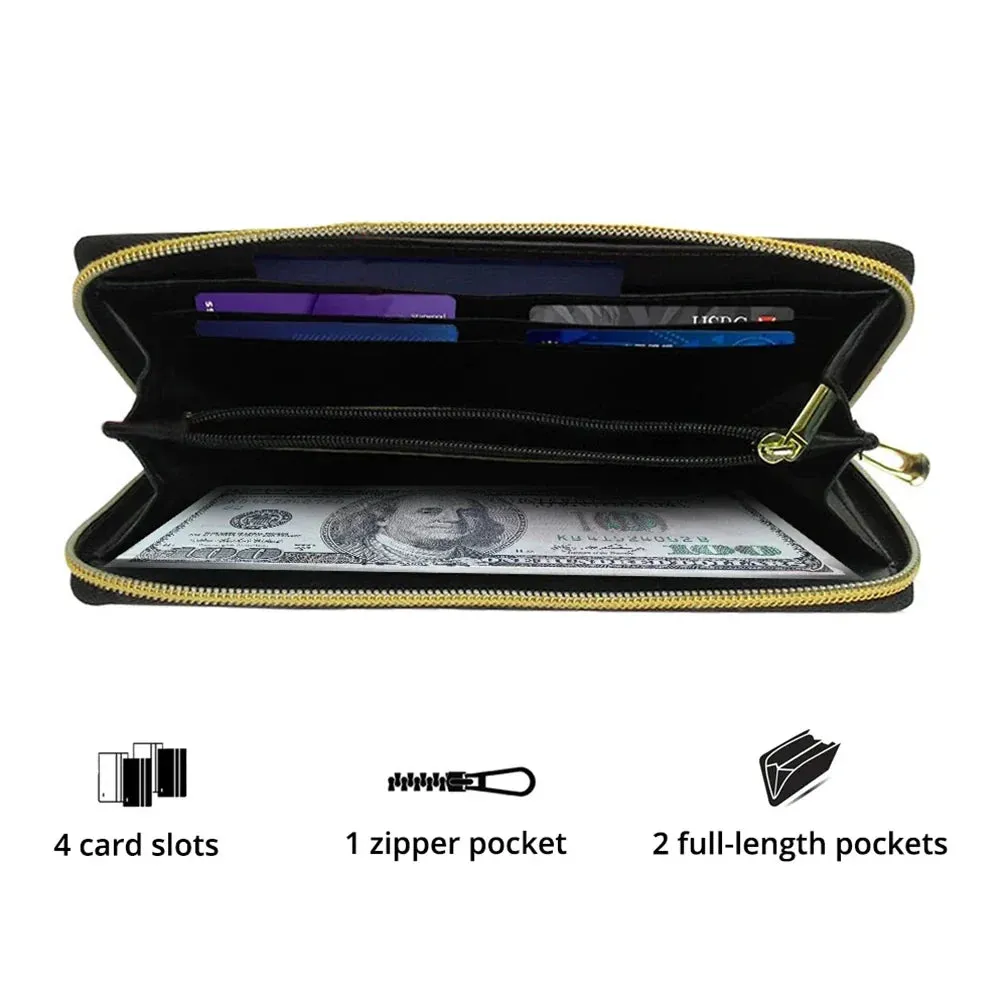 Shineful Leather Clutch Purse With Wristlet Strap Handle Macaw Enchantment