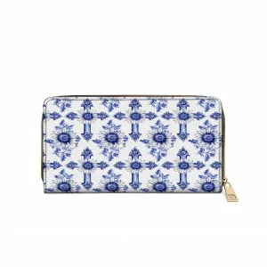 Shineful Leather Clutch Purse With Wristlet Strap Handle Sunflower Blooming With Grace