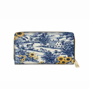 Shineful Leather Clutch Purse With Wristlet Strap Handle Texas Sunflower Heritage