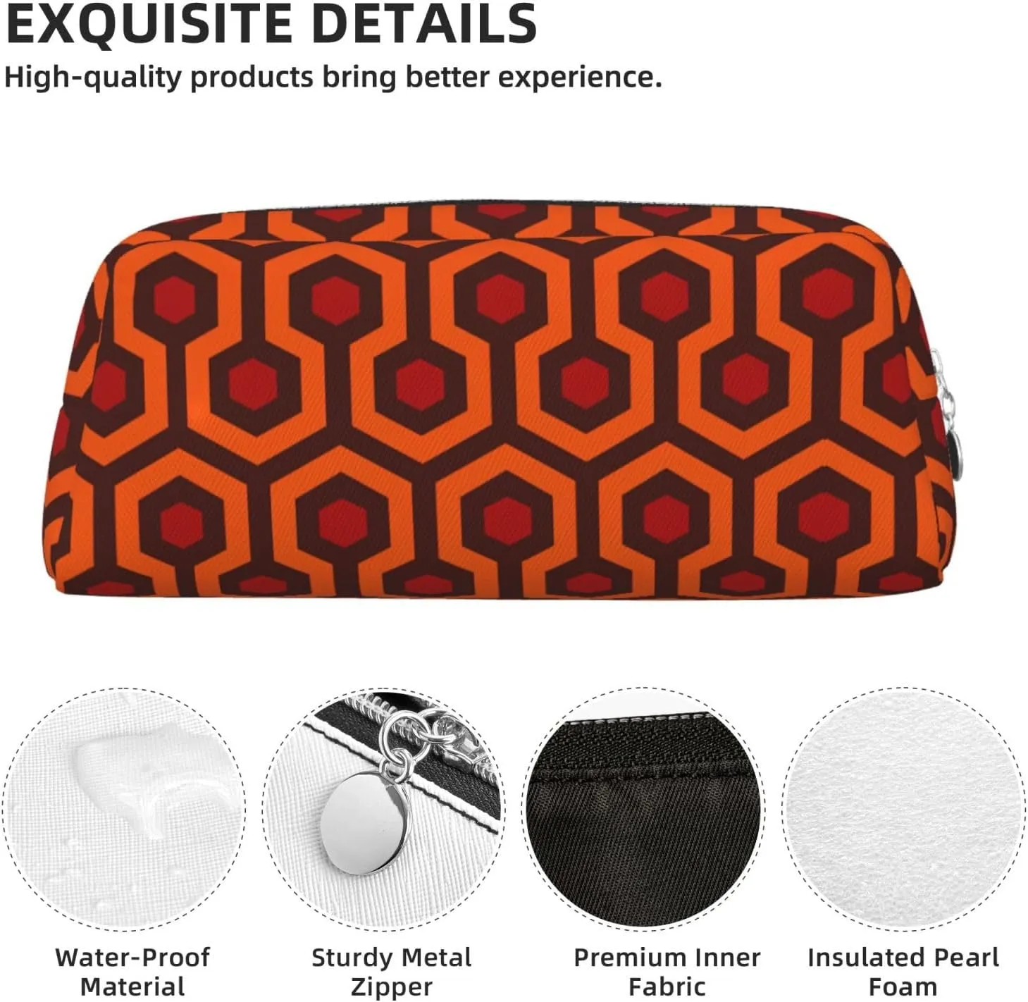 Shining Overlook Print Pencil Case With Zipper, Large Capacity Pen Bag For Pencils, Leather Pouch For Travel