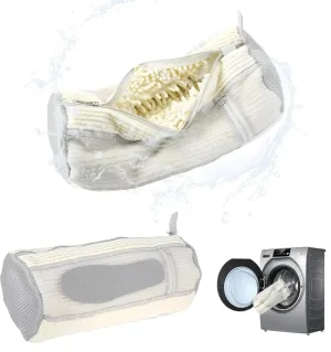 Shoe Washing Machine Bag -Laundry Shoe Bag for Washer and Dryer with Mesh Pockets, Reusable Shoe Cleaning Bag for Sneakers, Bras & Delicates - 2Pcs