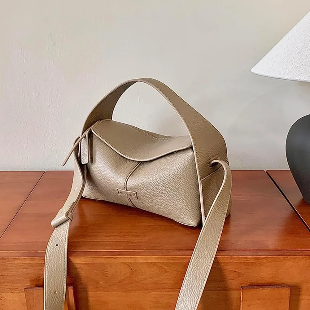 Shoulder Bags for Women PU Leather Horizontal Niche Crossbody Bag Large Capacity Women Leisure Bag Solid Color Commu
