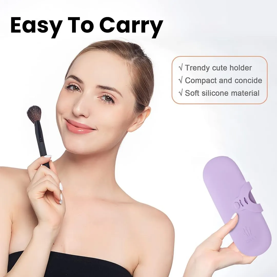Silicone Makeup Brush Holder Travel Case - Compact and Versatile Makeup Brush Travel Case - Durable and Easy to Clean - Stylish Solution for Makeup Brush Storage