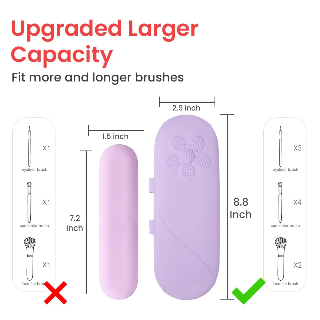 Silicone Makeup Brush Holder Travel Case - Compact and Versatile Makeup Brush Travel Case - Durable and Easy to Clean - Stylish Solution for Makeup Brush Storage