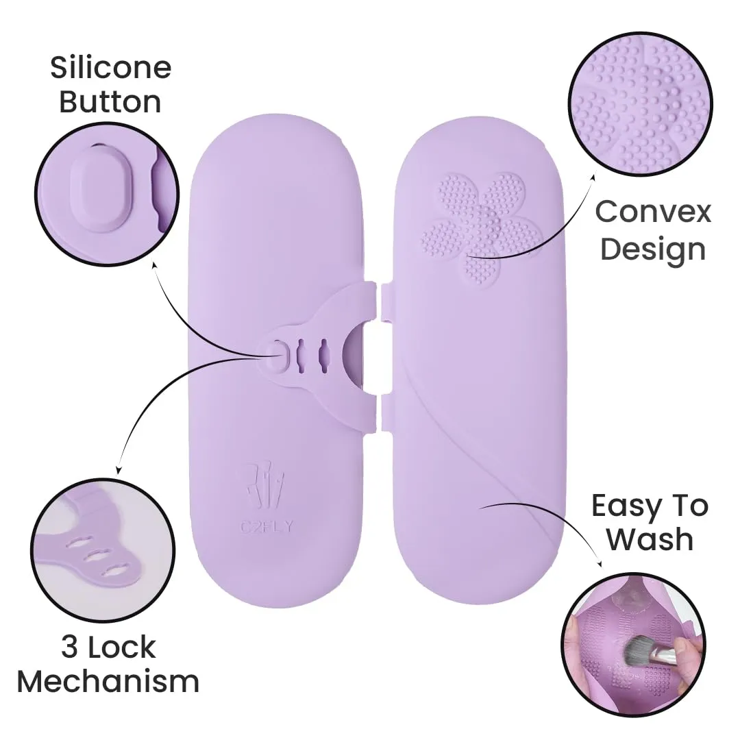 Silicone Makeup Brush Holder Travel Case - Compact and Versatile Makeup Brush Travel Case - Durable and Easy to Clean - Stylish Solution for Makeup Brush Storage