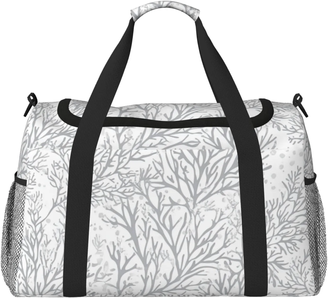 Silver Grey Seaweed Travel Duffel Bag Tote Bag Sports Gym Bag For Women And Men