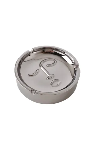 Silver Martini Face Style Stainless Steel Ashtray (Silver-3)