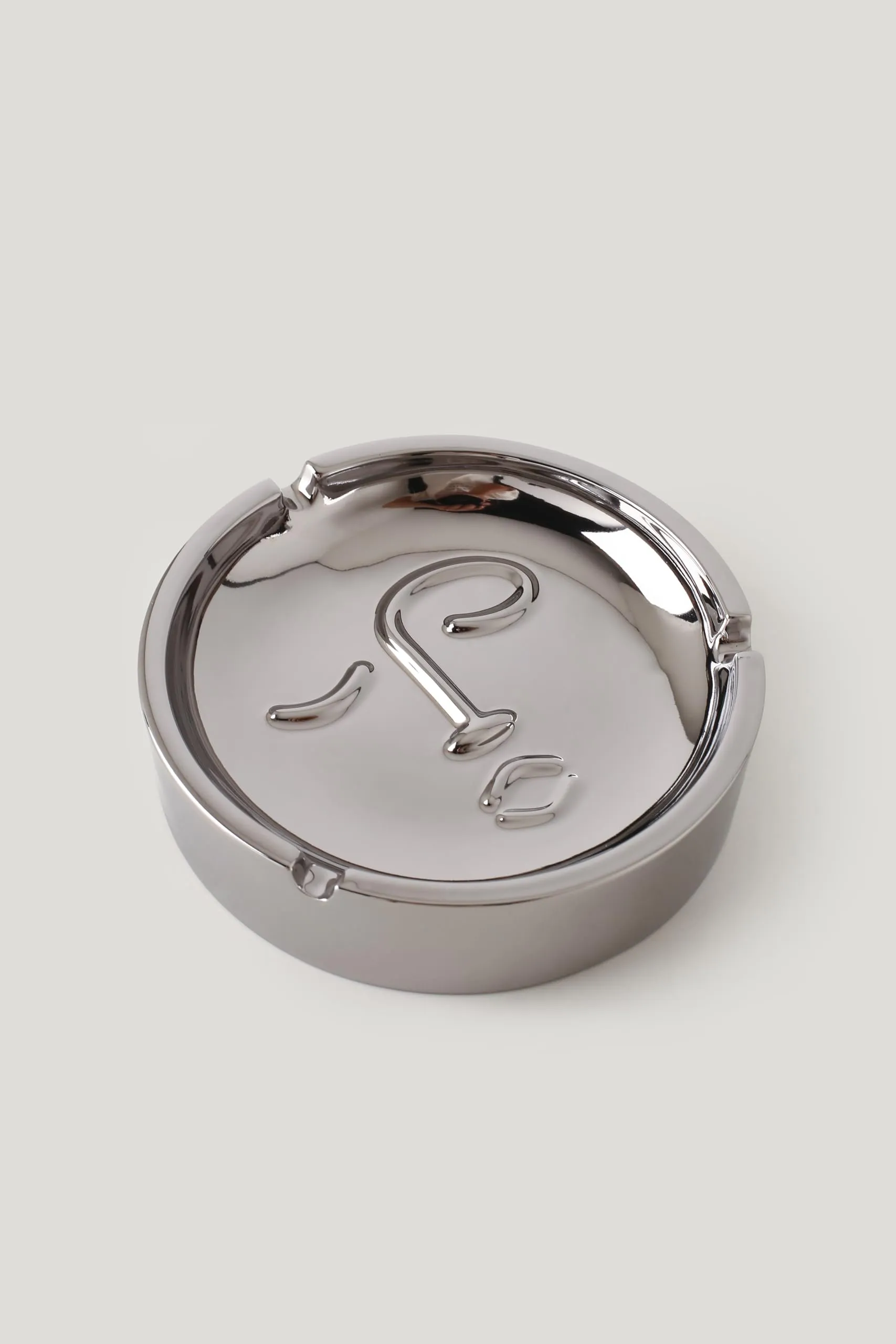 Silver Martini Face Style Stainless Steel Ashtray (Silver-3)
