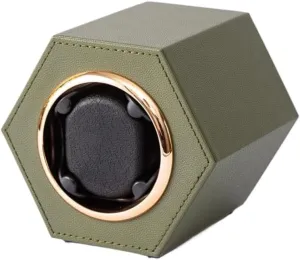 Single Watches Box Used in Series A Compact Household TYPE-C Interface Watch Winder Personalized and Customizable Logo (Military Green)