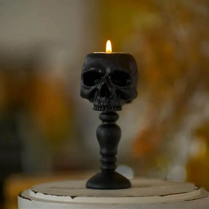 Skull Candle Holders - Spooky Decorative Columns