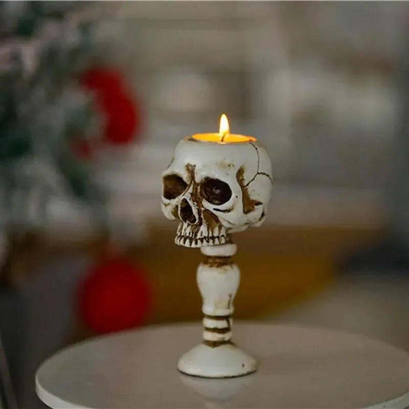 Skull Candle Holders - Spooky Decorative Columns