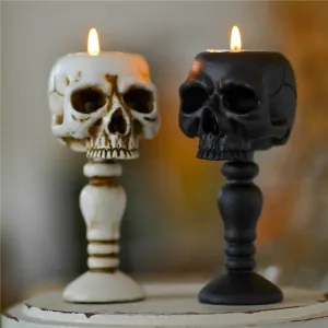Skull Candle Holders - Spooky Decorative Columns