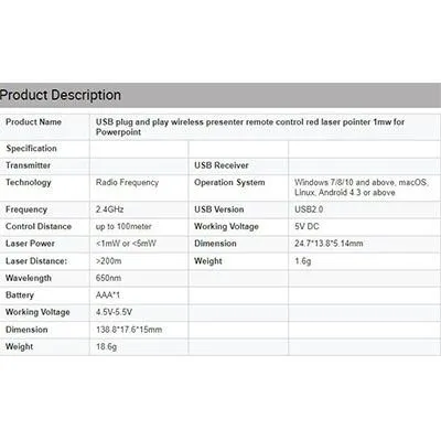 Slim black Presentation Clicker