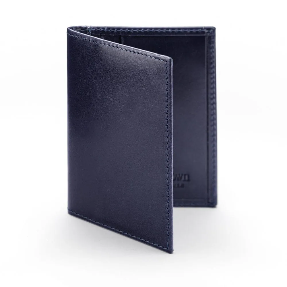 Slim Leather Credit Card Wallet With RFID Protection - Navy