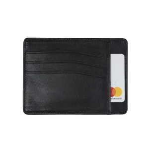 Slim Leather Flat Credit Card Holder - Black