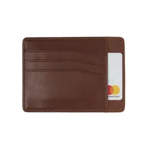 Slim Leather Flat Credit Card Holder - Tan