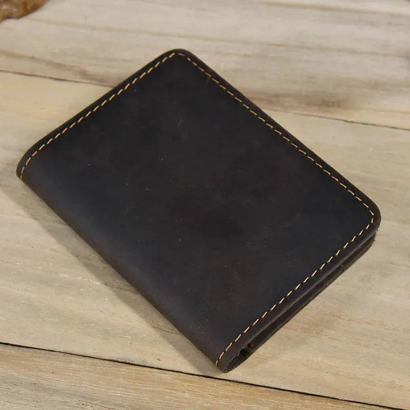 Small Bifold Wallet for Men & Women Slim Leather Coin Card Holder