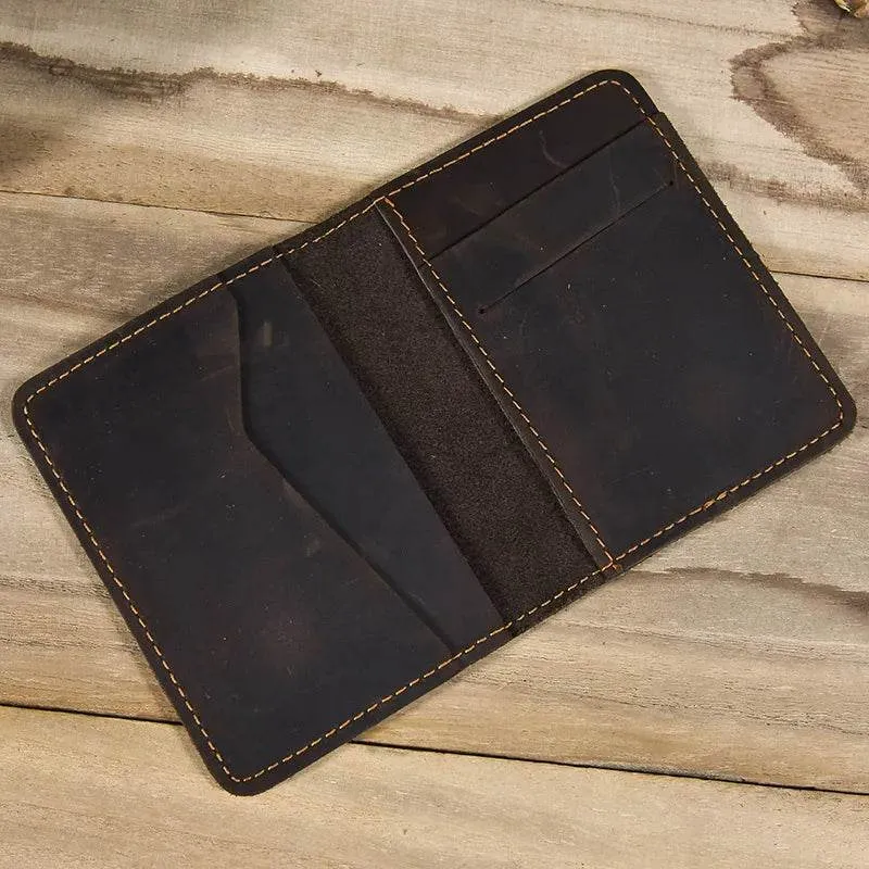 Small Bifold Wallet for Men & Women Slim Leather Coin Card Holder