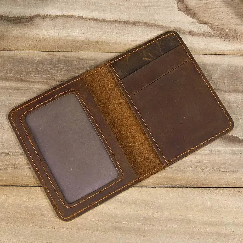 Small Bifold Wallet for Men & Women Slim Leather Coin Card Holder