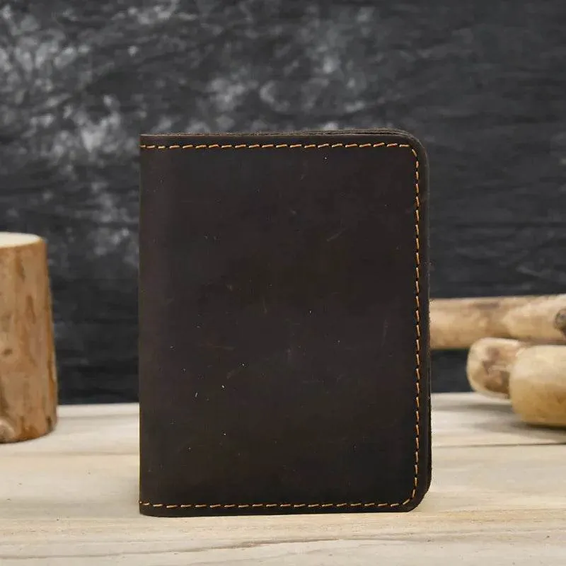 Small Bifold Wallet for Men & Women Slim Leather Coin Card Holder