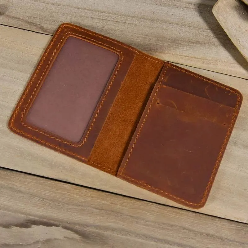 Small Bifold Wallet for Men & Women Slim Leather Coin Card Holder
