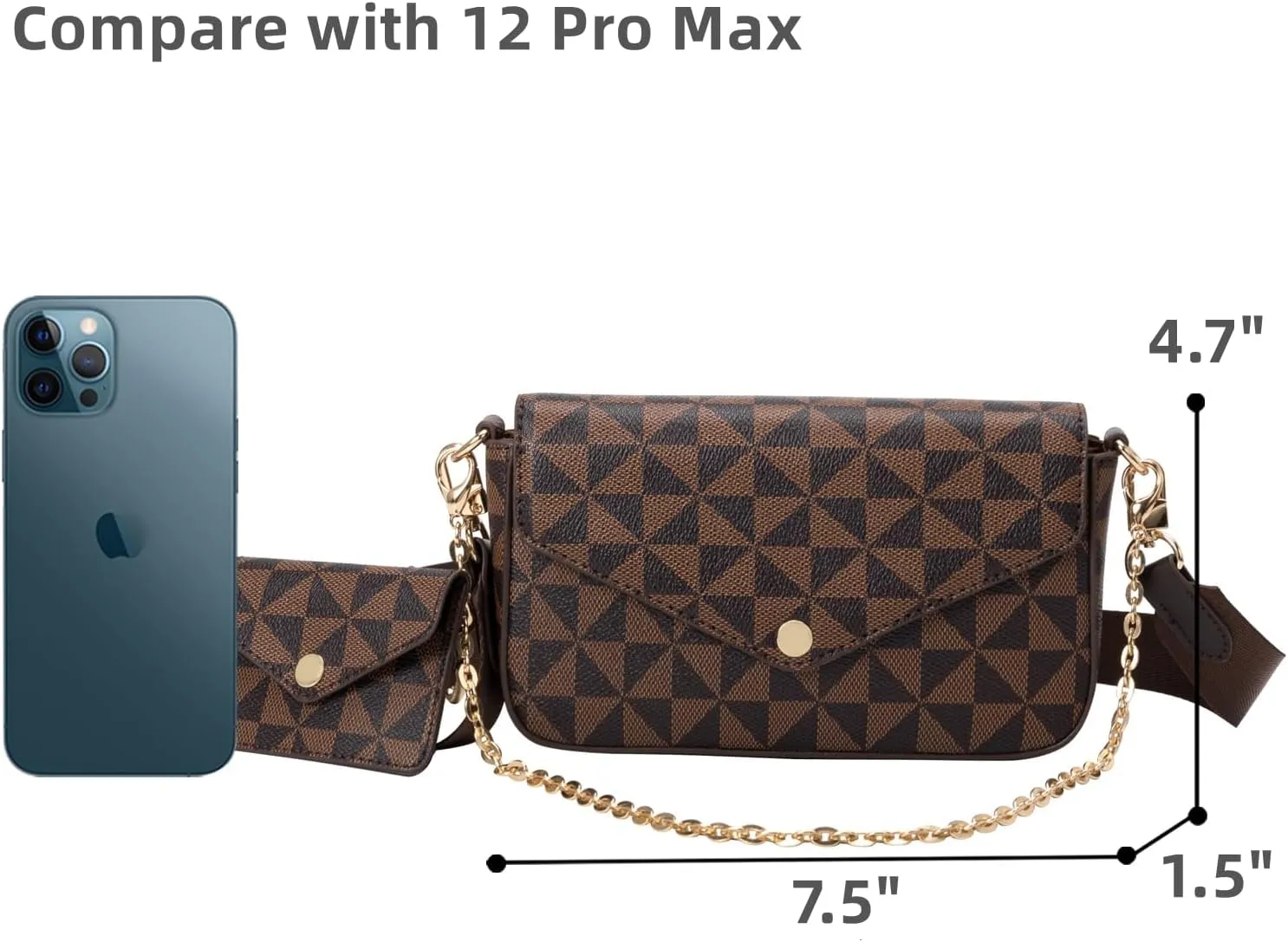 Small Crossbody Purse for Women, Envelope Clutch Designer Bag with Card Holder and Chain Adjustable Strap