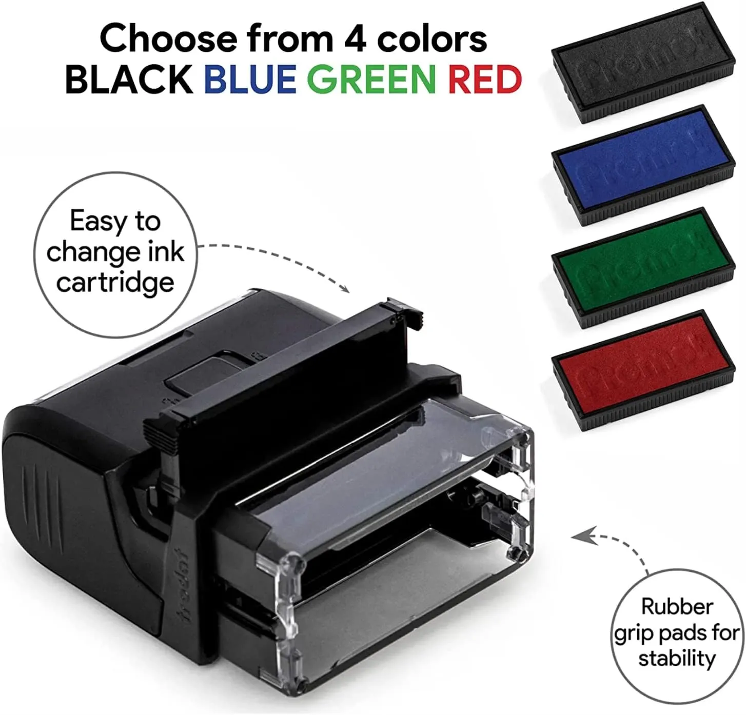 Small Custom Self-Inking Personalized Return Address Stamp - Customizable Up to 3 Lines of Text - Small Business Essentials, Shipping, Work, Office Supplies, Refillable Customized Address Rubber Stamp