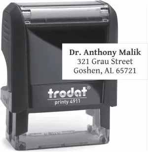 Small Custom Self-Inking Personalized Return Address Stamp - Customizable Up to 3 Lines of Text - Small Business Essentials, Shipping, Work, Office Supplies, Refillable Customized Address Rubber Stamp