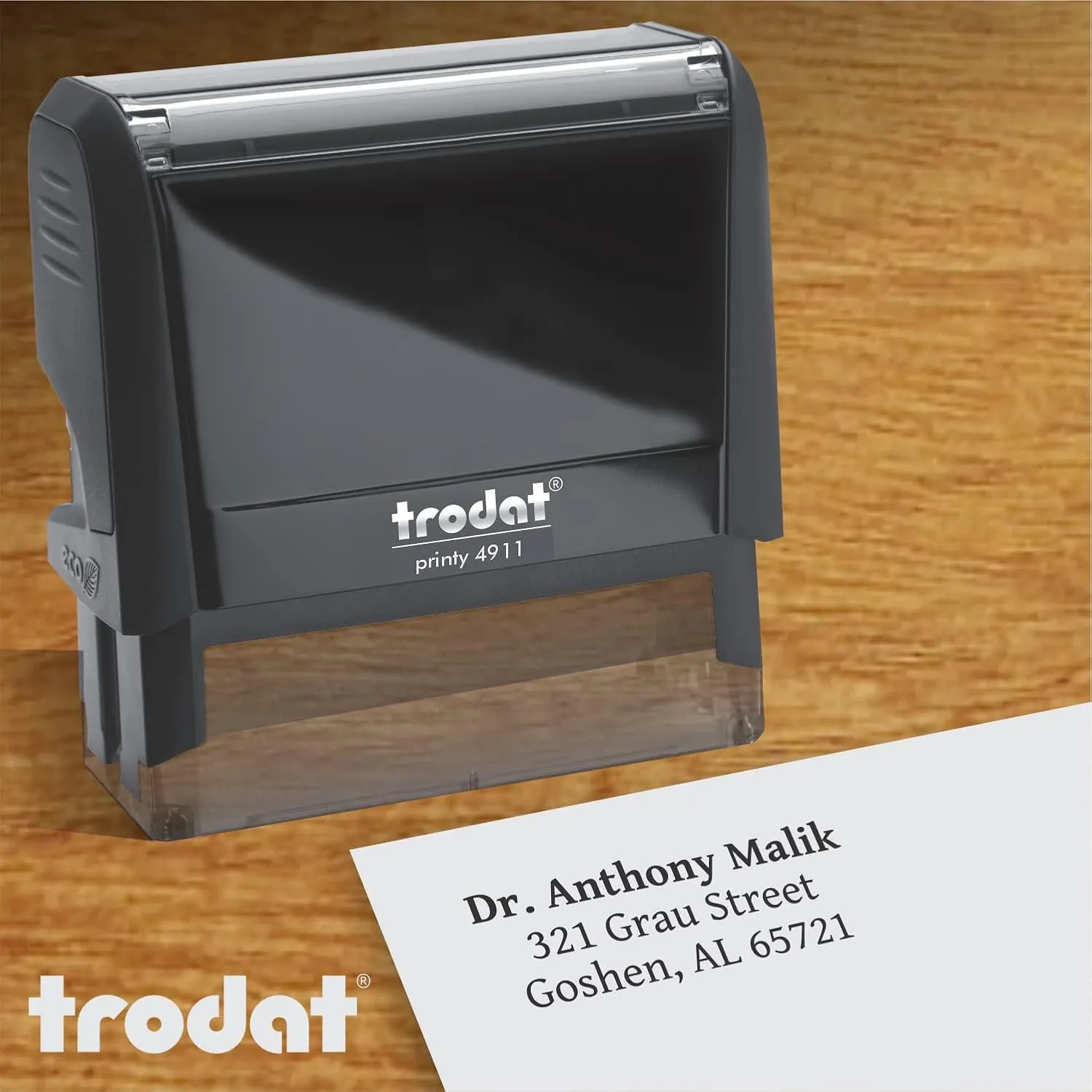 Small Custom Self-Inking Personalized Return Address Stamp - Customizable Up to 3 Lines of Text - Small Business Essentials, Shipping, Work, Office Supplies, Refillable Customized Address Rubber Stamp