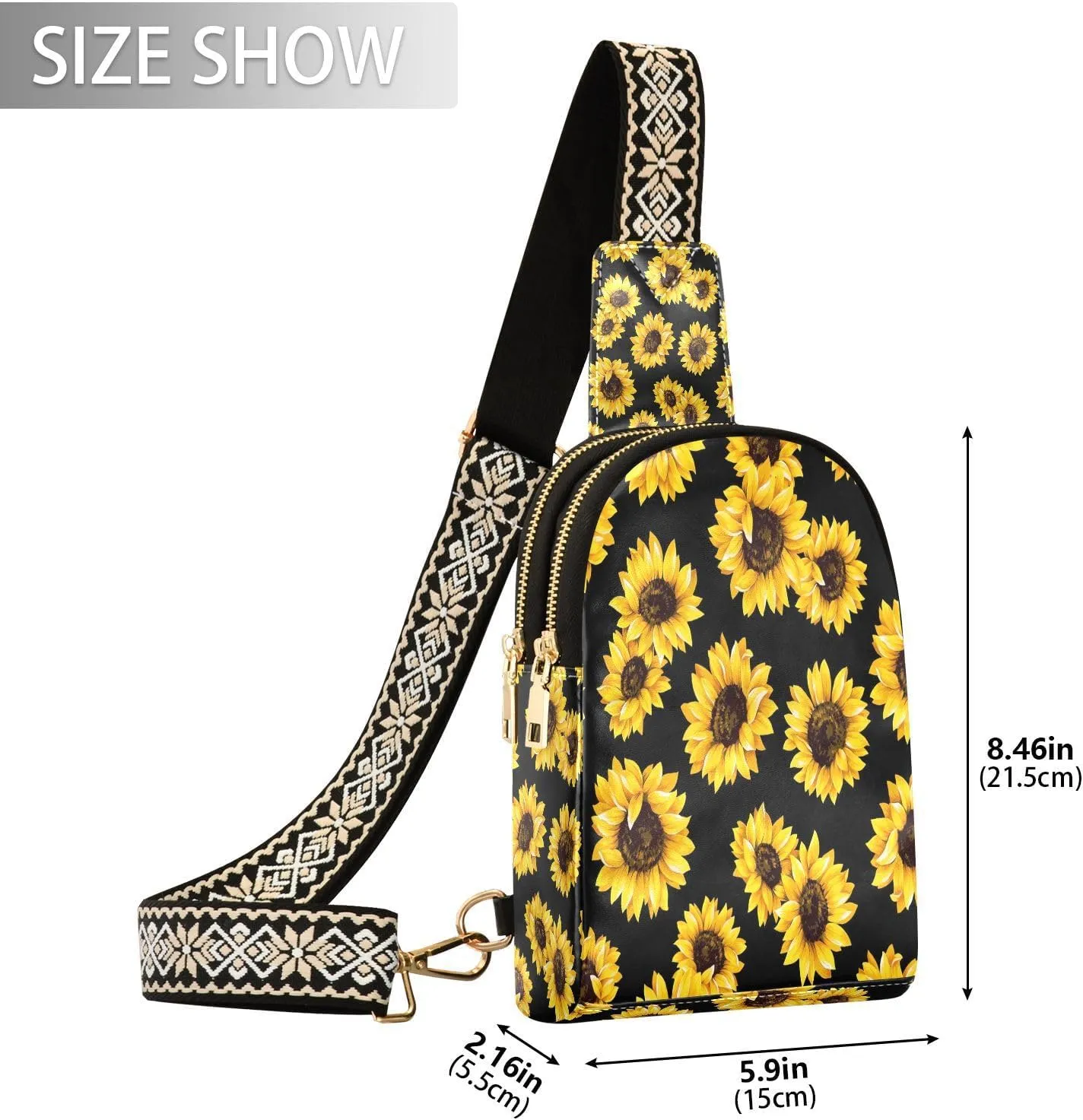 Small Sling Bag Cactus Succulent Floral Trendy Crossbody Bag Fashion Waist Packs Watercolor Leather Chest Bag