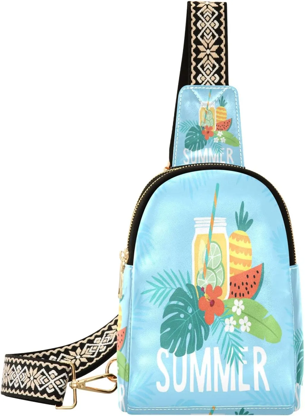 Small Sling Bag Waist Packs Leather Crossbody Packs Chest Bag Summer Juice for Women Travel Belt Purse