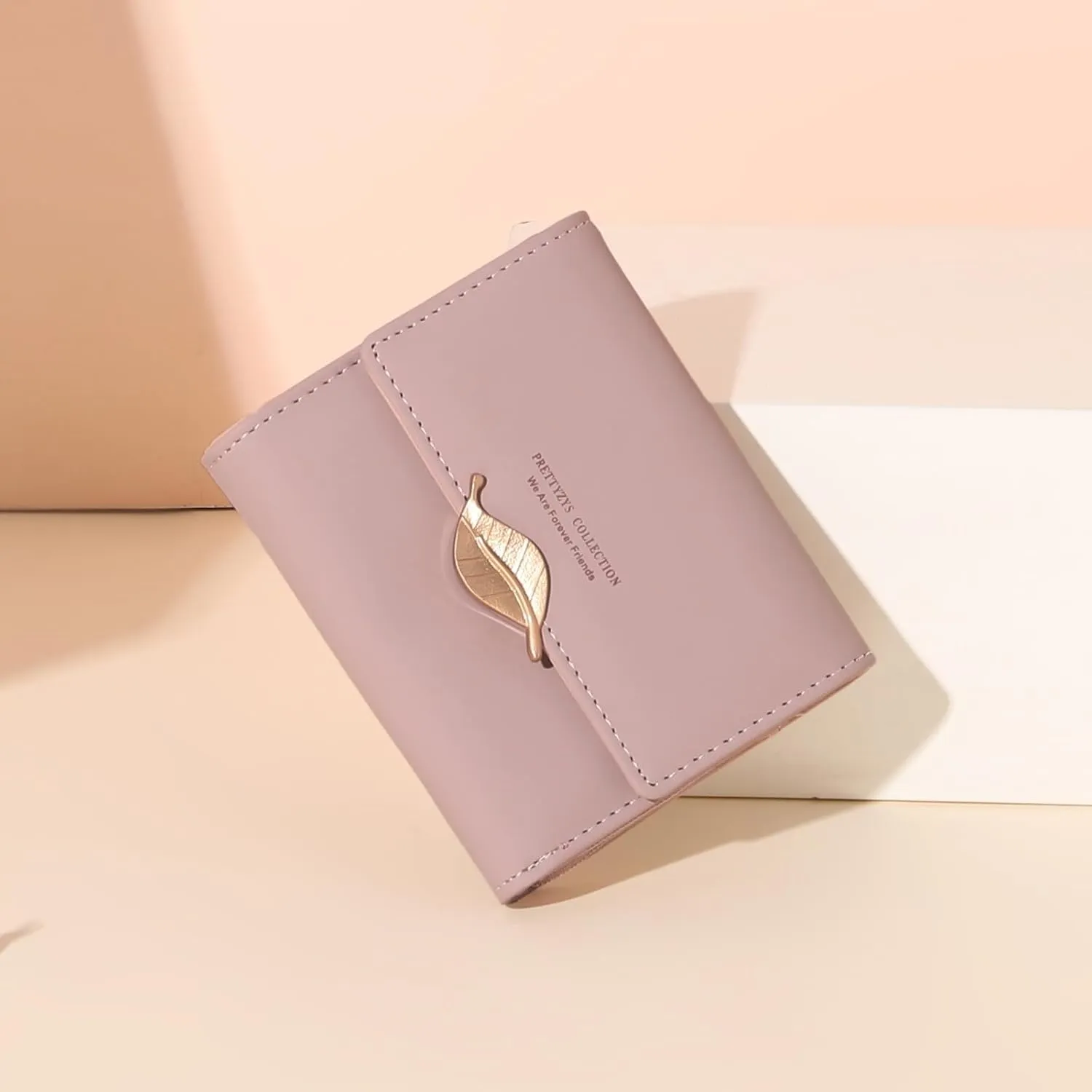 Small Womens Wallet Trifold Leather Card Holder RFID Blocking Zipper Pocket Ladies Purse with ID Window
