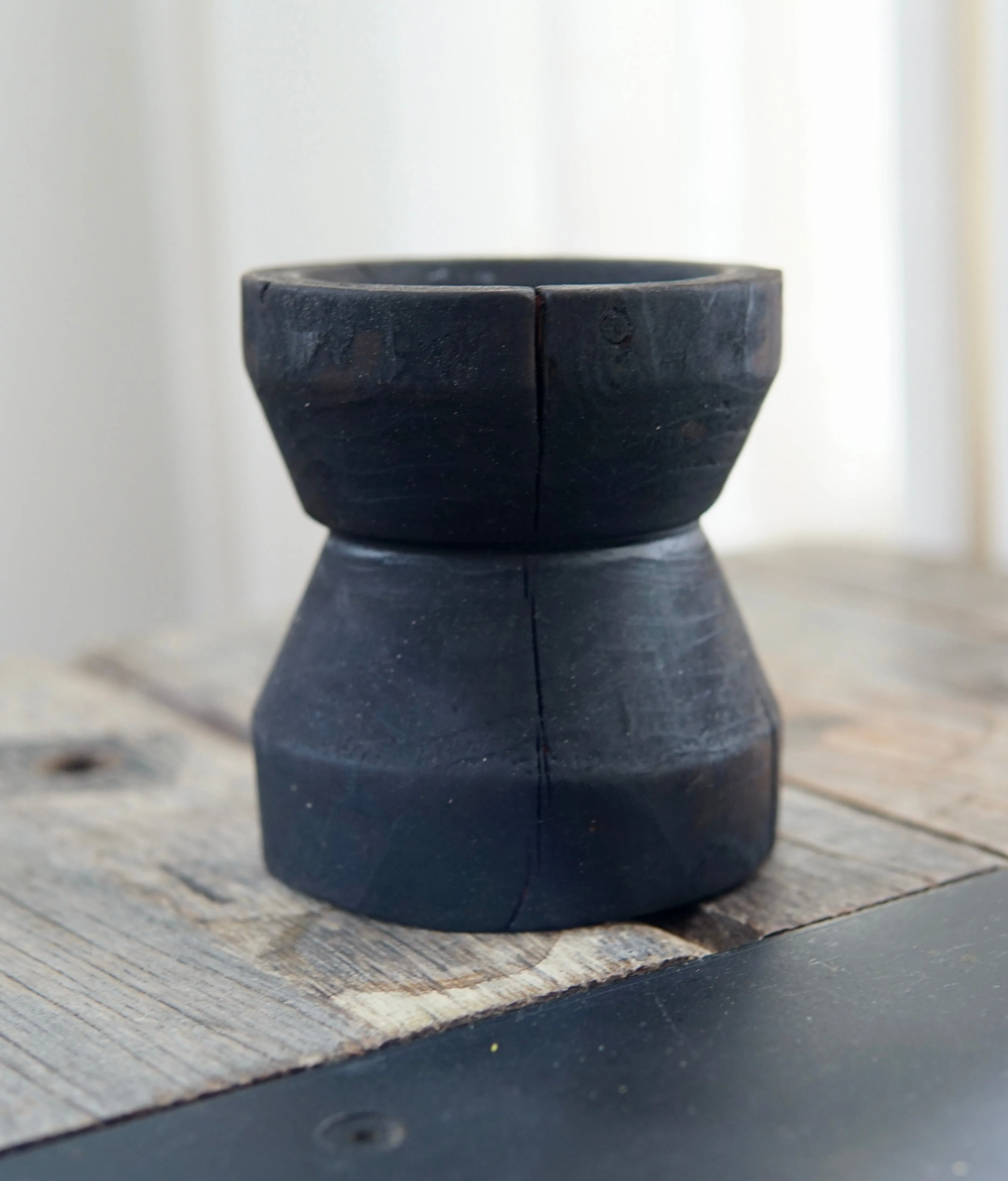 Small Yakisugi Wooden Candle Holders