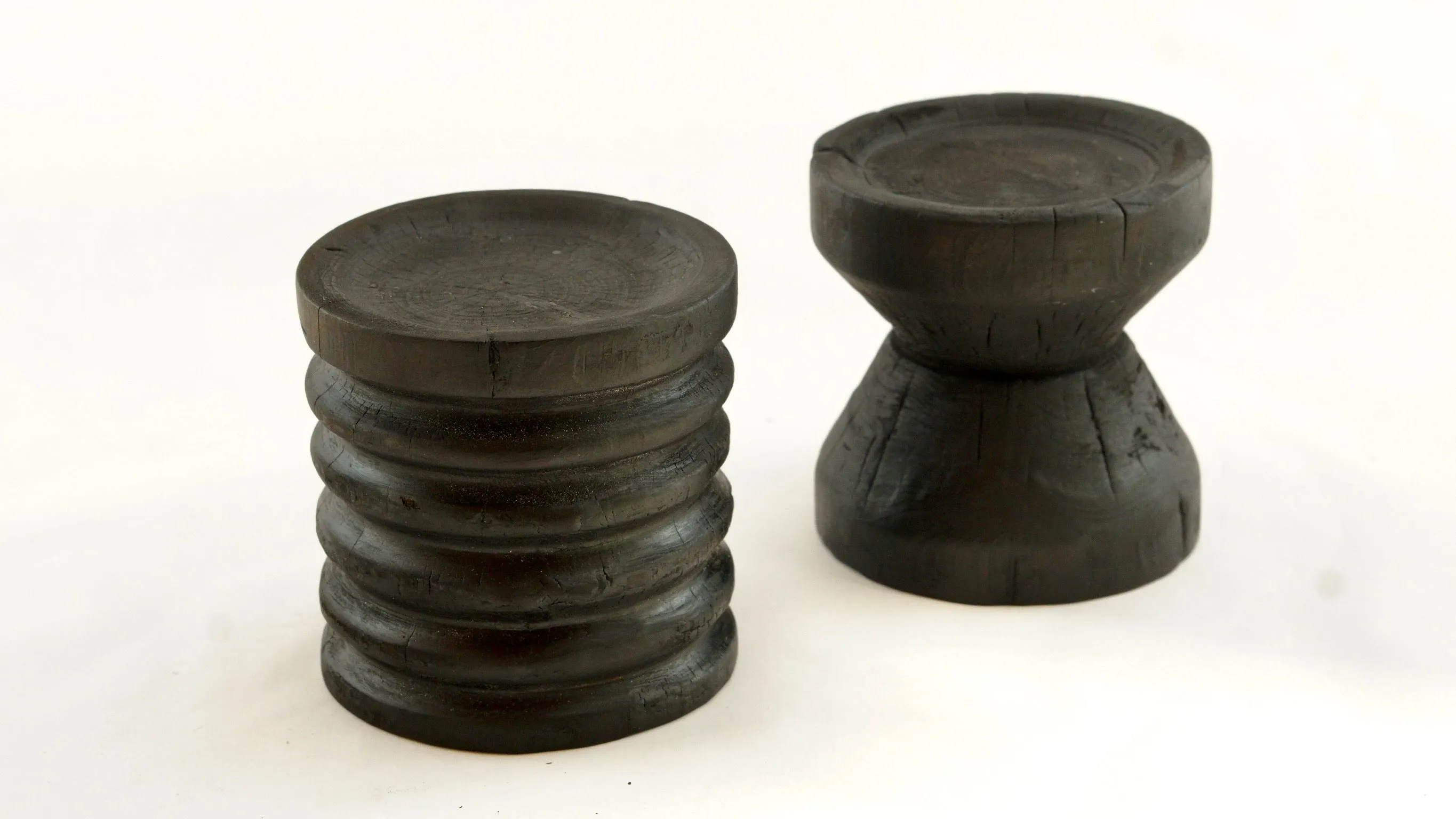 Small Yakisugi Wooden Candle Holders