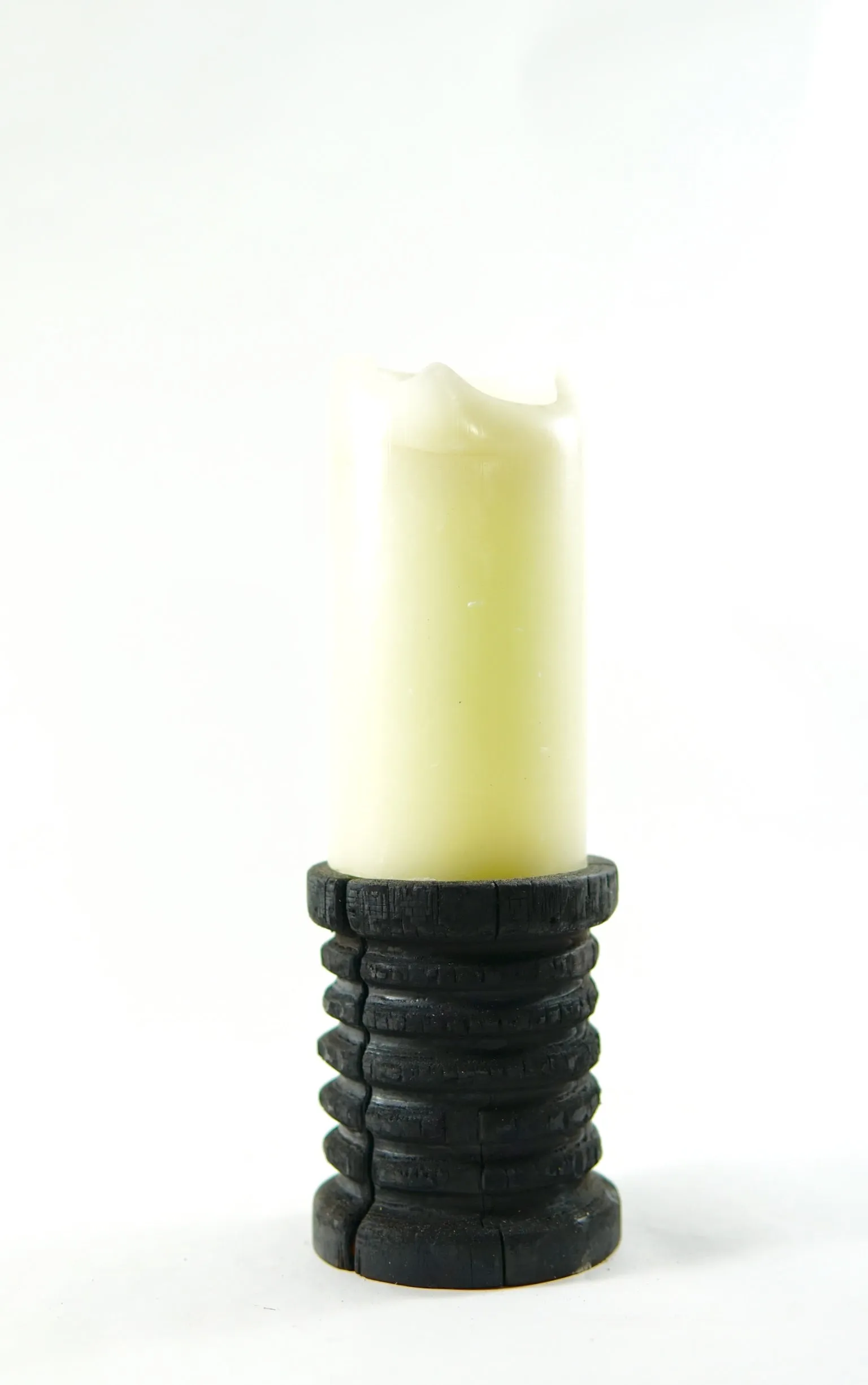 Small Yakisugi Wooden Candle Holders